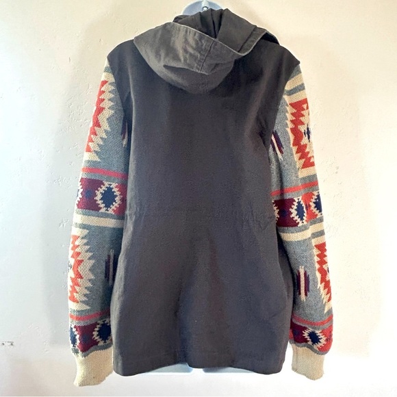 THREAD + SUPPLY Gray Military Utility Jacket Aztec Sleeves Size Large - Picture 7 of 14